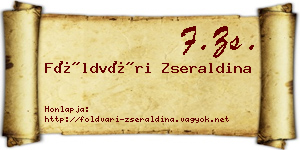 Földvári Zseraldina névjegykártya